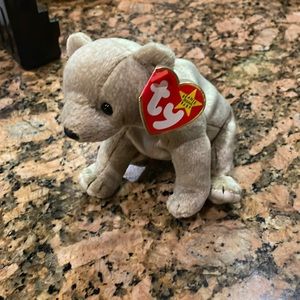 Ty-Beanie Baby-Almond bear.